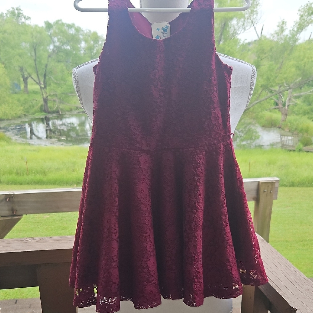 Lily Bleu Deep Red Lace Dress